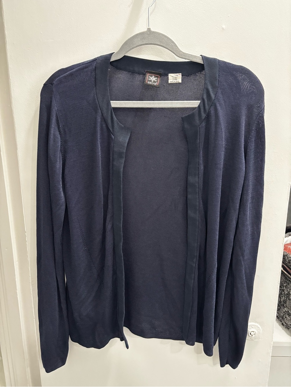 Women’s Open-Front Navy Cardigan Sweater